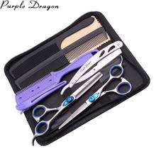 Haircut Scissors Set 6" Purple Dragon Stainless Reversed Thinning Scissors Professional Hair Cutting Scissors 1115# Barber Shop 2024 - buy cheap