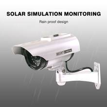Cámara de seguridad CCTV alimentada por energía Solar, cámara falsa impermeable, luz LED roja intermitente, vídeo antirrobo 2024 - compra barato