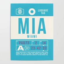 Canvas HD Prints Pictures Miami Airport Wall Art Painting Home Decor Modular Retro Airline Luggage Poster Living Room Framework 2024 - buy cheap