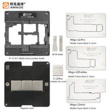 Amaoe Motherboard Mid-Frame BGA Reballing Stencil Platform For iPhone X/XS/12 mini/12 Pro Max Middle Layer Planting Tin Template 2024 - buy cheap