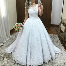 Vestido de baile de noiva vestidos de casamento applique para as mulheres feito sob encomenda rendas vestido longo para casamento festa formal mais tamanho 2024 - compre barato