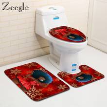 Zeegle Printed Africa Wemon Bath Mat Set Cartoon Bath Mat Anti-slip Toilet Bath Rug Flannel Toilet Seat Cover Toilet Foot Rug 2024 - buy cheap