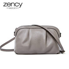 Zency New Model Women Messenger Bag 100% Genuine Leather High Quality Small Hobos Bags Daily Casual Lady Shoulder Bag Black Grey 2024 - buy cheap