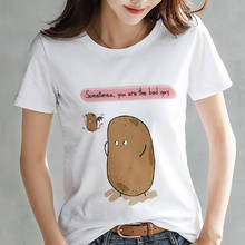 New summer cute t shirt women fashion Potato philosophy Harajuku Short Sleeve t-shirt White Thin section Tshirt Tops clothing 2024 - buy cheap