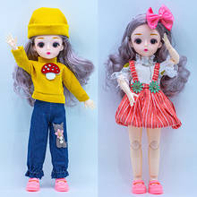 Fully Poseable Doll 3D Eyes Collector Doll 1/6 Scale Ball Jointed Doll 12 inch BJD Fashion Doll With Hat jeans Clothes Outfits 2024 - buy cheap