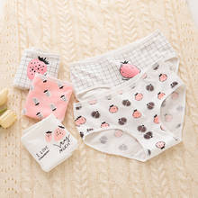 4 Pcs/Lot 10-20Y Children Underwear High Quality Cotton Girls Panties Plaid Strawberry Pattern Kids Briefs Child Soft girl Pants 2024 - buy cheap