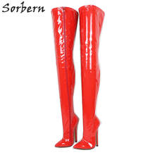 Sorbern-Botas altas de tacón alto de 7 pulgadas para mujer, Stilettos, puntiagudas, ajustadas, personalizadas, por encima de la rodilla 2024 - compra barato