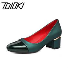 Tuyoki Size 31-48 Ladies High Heel Shoes Women Round Tow Slip On Thick Heel Pumps Female Fashion Concise Daily Footwears 2024 - buy cheap