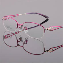 Óculos de titânio puro armação óculos para mulheres meia armação óculos de miopia prescrição designer óculos de armação 643 2024 - compre barato