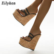 Eilyken Summer Outdoor Peep Toe Platform Slippers Fashion Pinch Narrow Band Women Wedge Sandals Flip Flops High Heels Shoes 2024 - buy cheap