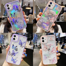 Cute Laser Card Butterfly Phone Case for IPhone 12 11 Pro Max X XR XS Max 6 6S 7 8 Plus SE 2020 Glitter Soft Clear TPU Cover 2024 - buy cheap