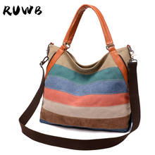 RUWB 2022 Korean Style College Students Casual Canvas Bag Ladies Retro Large Capacity Crossbody Shoulder Bags for Women Tote Bag 2024 - buy cheap