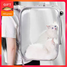 Переноска для кошек, рюкзак, прозрачный, для путешествий, двойная сумка на плечо для маленьких собак, кошек, Портативная сумка, сумки для улицы 2024 - купить недорого