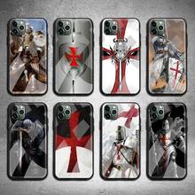 Чехол Templar Knight для телефона, закаленное стекло для iPhone 12 pro max mini 11 Pro XR XS MAX 8X7 6S 6 Plus SE 2020, чехол 2024 - купить недорого