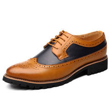 Oxford Shoes Men Brogues Shoes Lace-Up Bullock Business Wedding Dress Shoes Male Formal Shoes 2024 - buy cheap