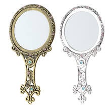 2pcs Royal Fancy Vanity Makeup Mirrors Beauty Cosmetics Hand Held Mirror for Home Salon, Portable Travel Pocket Size 2024 - buy cheap