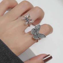 New Vintage Hollow Butterfly Thai Silver Color Rings for Women Fashion Retro Open Finger Ring  Jewelry Wedding Party rings 2024 - buy cheap