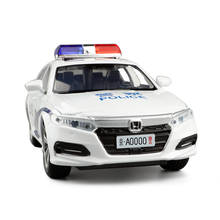 1:32 carro de liga de polícia com som e luz traseira, modelo de carro de brinquedo para presente, alta simulação honda accord 2024 - compre barato