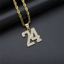 2020 New Arrival 316L Stainless Steel Chain With Gold Color Iced Out Number 24 Pendant Necklace for Men Hip Hop Bling Jewelry 2024 - buy cheap