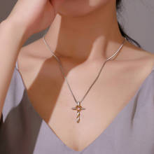 Classic Cross Hollow Heart-shaped Pendant Necklace Elegant Women's Wedding Clavicle Chain Accessories Fashion Jewelry Girl Gift 2024 - buy cheap