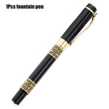High quality Golden Carving Mahogany Business School Student Office Supplies Fountain Pen New Ink pen Blue Black Ink 2024 - buy cheap