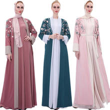 Vestido largo musulmán Abaya bordado, caftán largo para mujer, Túnica árabe islámica Maxi, cárdigan Dubai, vestido turco de Oriente Medio Eid Ramadán 2024 - compra barato