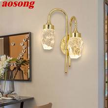 AOSONG Modern Wall Lamp Crystal Sconce LED Indoor Wall Light Fixture Gold Luxury Decorations For Bedroom Living Room Office 2024 - buy cheap