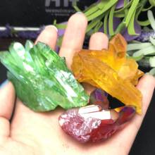 3pcs Aura Quartz Crystal Cluster Angel Aura Natural Quartz Crystal Druzy Geode Specimen Minerals Reiki Healing Chakra 2024 - buy cheap