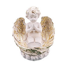 Durable Angel Statue Tealight Candle Holder Home Resin Figurine Sculpture Bring Happiness For Wedding Christmas 2024 - buy cheap