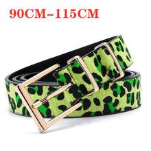 Cinturón Verde para mujer, accesorio con hebilla de Metal y estampado de leopardo, color rosa, longitud de 90-2021 CM, 115 2024 - compra barato