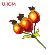 Декоративные наклейки UJIOM в виде красной розы, бедер, растений, Листьев, растений, влагостойкие обои для украшения гостиной, настенные наклейки 2022 - купить недорого