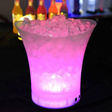 Cubo de hielo de plástico impermeable para champán y cerveza, iluminación LED de 5L, 6 bares de colores, nuevo 2024 - compra barato