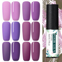 FOUR LILY 5ml Purple Series Color Soak Off Gel Polish Matte UV Gel Varnish One-shot Color Long Lasting Nail Art Gel Design 2024 - buy cheap