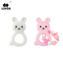 LOFCA Rabbit Silicone Teether Cartoon Animal Baby Teething Toy Free BPA Food Grade Silicone Pendant Gift Accessories Making 2024 - buy cheap