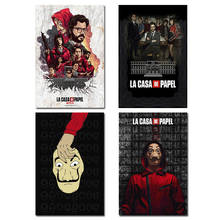 Pintura em tela cartazes impressões de filme programa de tv temporada dinheiro heist arte de parede decoração da casa de papel cartazes de tela 2024 - compre barato