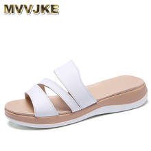 MVVJKE-Sandalias planas de piel de vaca auténtica para mujer, zapatos sin encaje, Chanclas de playa de ocio para verano 2024 - compra barato