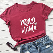 Новое поступление, забавная футболка из 100% хлопка с надписью Proud Mama, рождественский подарок для мамы, ГОРДАЯ МАМА, мои рубашки, футболки с принтом ГОРДАЯ МАМА 2024 - купить недорого