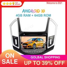 Radio con GPS para coche, reproductor Multimedia estéreo con Android 10, 4GB + 64GB, grabadora, unidad principal, para Chevrolet CRUZE 2012-2015 2024 - compra barato