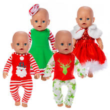 Novas roupas para boneca de natal, adequadas para bonecas de 43cm, acessórios de boneca reborn, 2019 2024 - compre barato