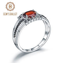 Женское кольцо с натуральным красным гранатом GEM'S BALLET 0,95ct, кольцо из стерлингового серебра 925 пробы с камнем на день рождения, ювелирные украшения 2022 - купить недорого