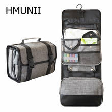 HMUNII Hook wash cosmetic bag organizer Men's toiletries toilet bags Women's cosmetics necessaire Folding bag Travel accessories 2024 - buy cheap