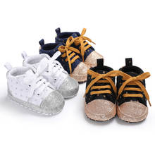 Spring and Autumn  Fashion First Walkers Baby Girls Shoes Canvas Dots Toddler Booties Soft Sole Newborn Boys Sport Sneakers 0-18 2024 - buy cheap