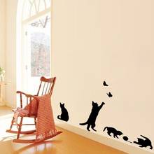 Adesivo de parede removível gatos e pretos para sala, arte em escadas para quarto das crianças, mural diy dc8 2024 - compre barato