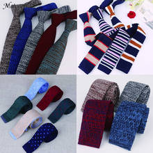 Gravata matagorda masculina de lã, gravata com pontos bordados, estreita, edição de 5cm, acessórios para homens, presente de pai 2024 - compre barato