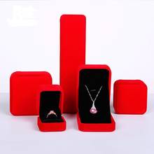 2021 New Luxury Square Red Velvet Jewelry Packaging Box For Ring Earrings Necklace Pendant Display Case Storagre For Gift 2024 - buy cheap