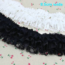 Beautiful Three-layer Pleated Chiffon Tulle Lace Fabric DIY Clothes Skirt Wedding Hem Sewing Sofa Curtain Creation Decoration 2024 - buy cheap