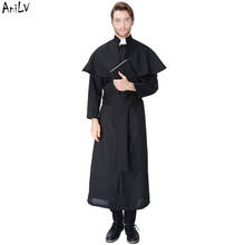 AniLV-Disfraz de sacerdote de la iglesia de Pascua, uniforme de Fr, ropa de Halloween, padrino Medieval renacentista, escenario, SCA, LARP, Cosplay 2024 - compra barato