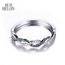 HELON-anillo de compromiso y boda con diamantes naturales para mujer, y boda sortija de compromiso, oro blanco de 10 quilates, 0,25 quilates 2024 - compra barato