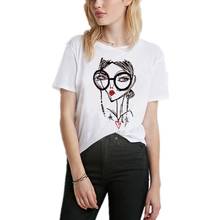 Hipster Cool Girl Print Women t shirt 2018 Summer Short sleeve O Neck Harajuku t-shirt Casual Women's clothing 2024 - buy cheap