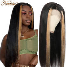 Nadula-peruca lace front com ombré, cabelo humano, brasileiro, liso, 13x4 2024 - compre barato